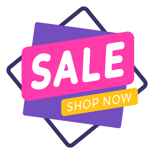 Sale shop now label colorful PNG Design