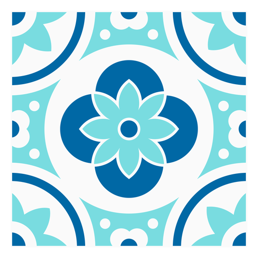 Design de telha de flor quadrada Desenho PNG