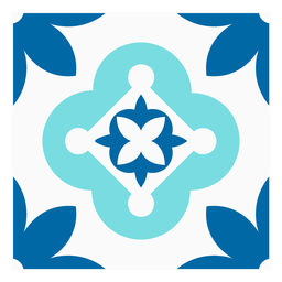 Cuadrado de flor de pétalo de azulejo