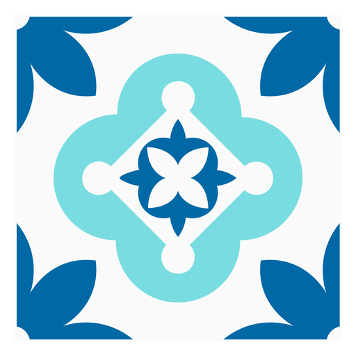 Cuadrado de flor de pétalo de azulejo Diseño PNG