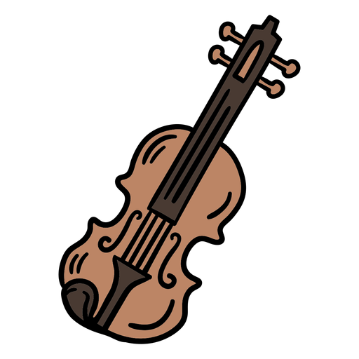 Viol?n austriaco s?mbolo handdrawn color Diseño PNG