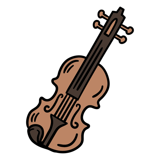 Violin austrian symbol handdrawn color PNG Design