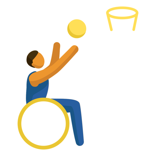 Pictograma de paral?mpicos de basquete em cadeira de rodas Desenho PNG