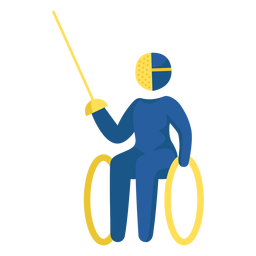 Wheelchair fencing paralympics pictogram PNG Design