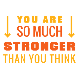 Entrenamiento frase motivacional más fuerte Diseño PNG