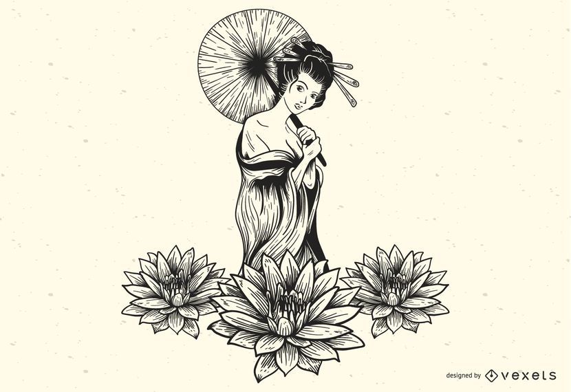 Beautiful sexy Lotus girl vector Beautiful sexy Lotus girl vector