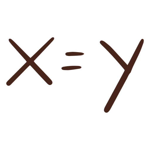 Elemento desenhado à mão de fórmula de equivalência X = y Desenho PNG