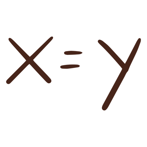 X=y equivalence formula hand drawn element PNG Design