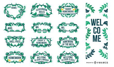 jungle classroom decorative labels set