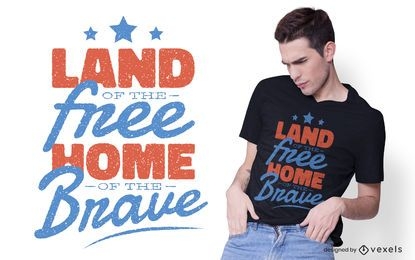 Diseño de camiseta Home of The Brave