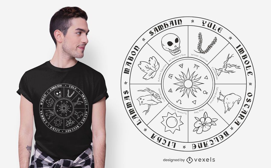 Pagan Calendar Line T-shirt Design Pagan Calendar Line T-shirt Design