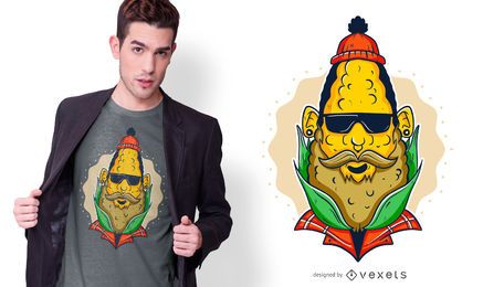 Hipster Corn T-shirt Design Hipster Corn T-shirt Design