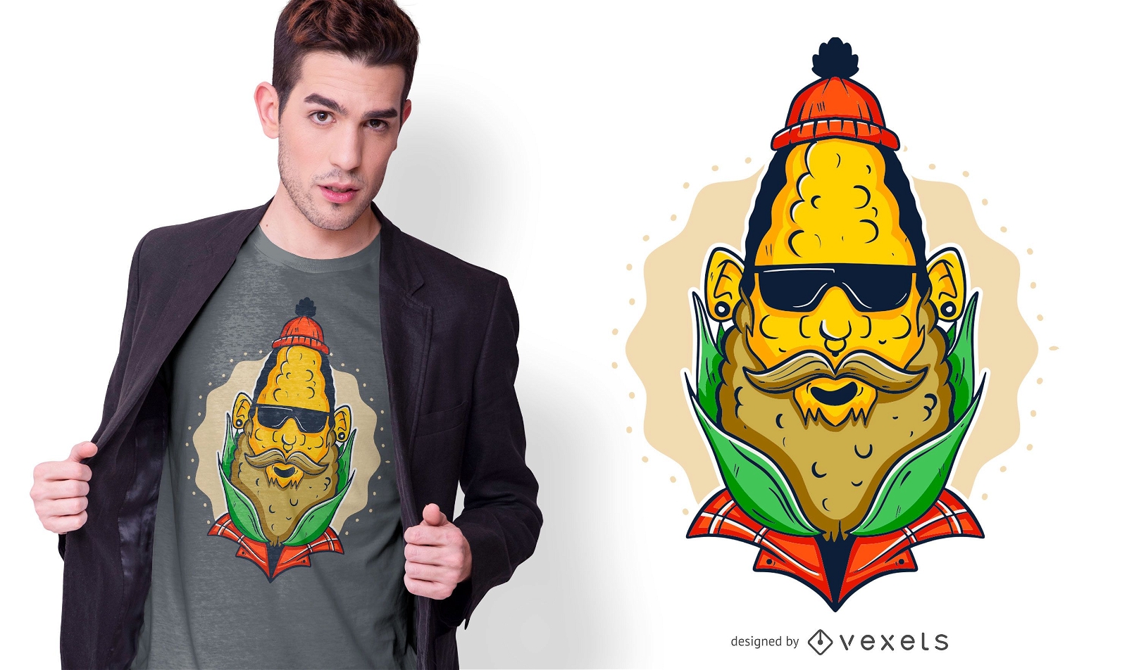 Design de camiseta hipster de milho