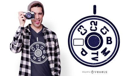 Design da camiseta do menu da câmera DSLR Design da camiseta do menu da câmera DSLR