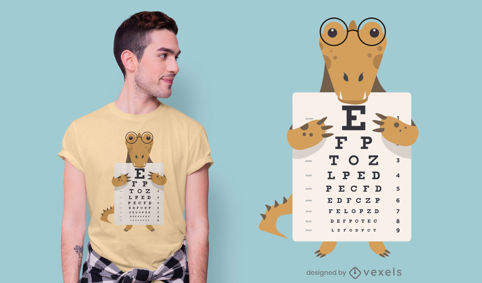 Alligator Eye Chart T-shirt Design