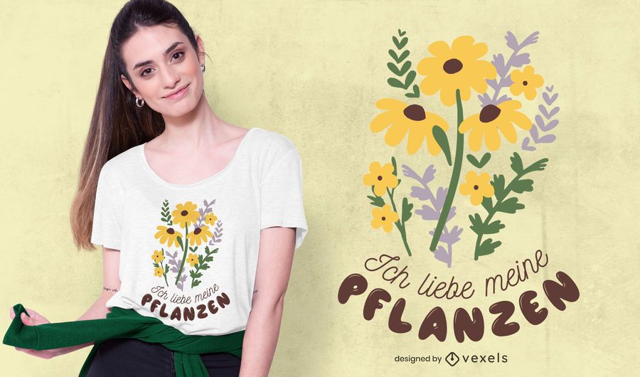 Love Plants German Quote T-shirt Design Love Plants German Quote T-shirt Design