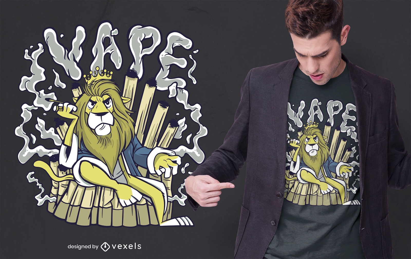 Design de camisetas Vape Lion