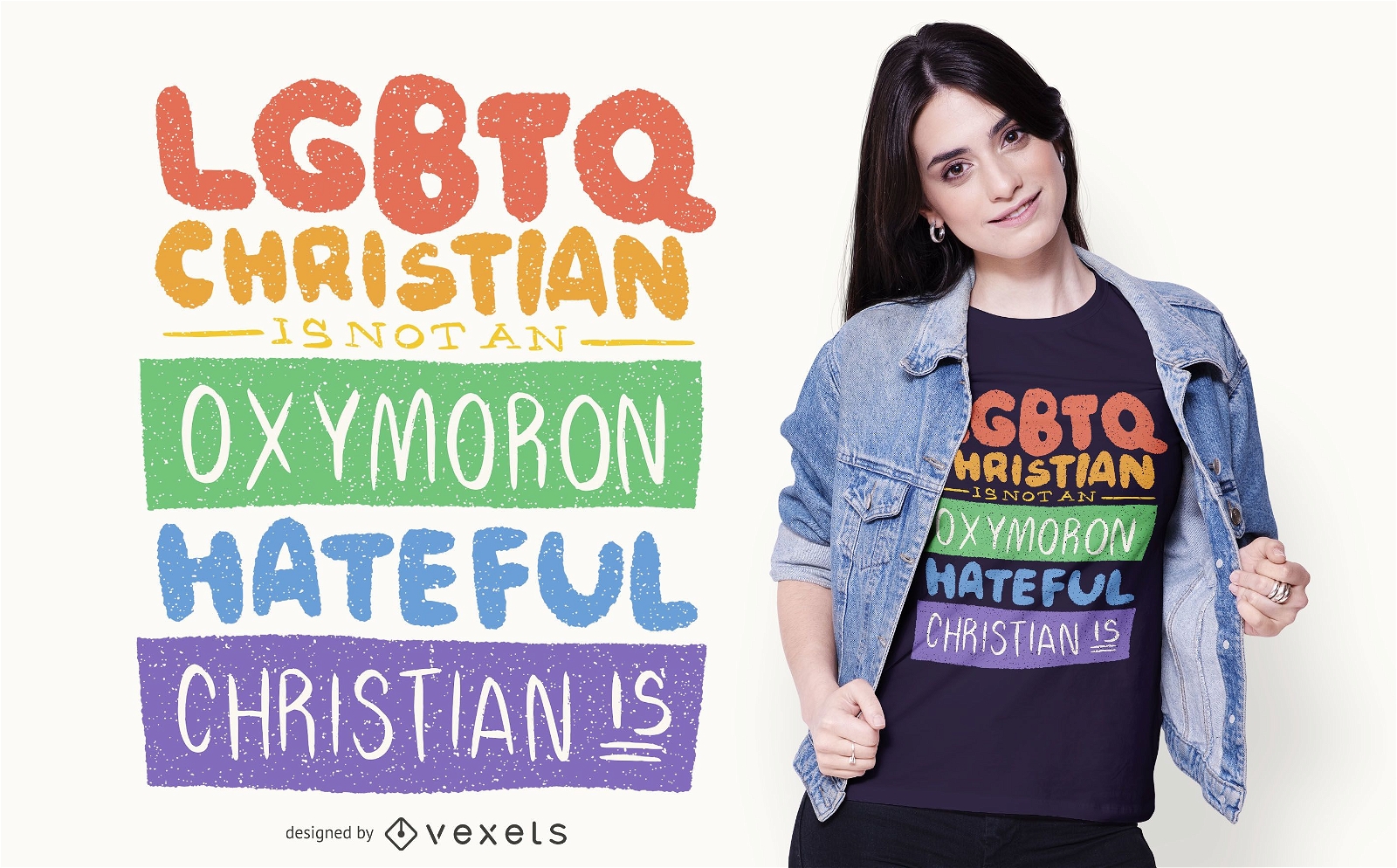 Design de camisetas coloridas da Orgulho LGBT