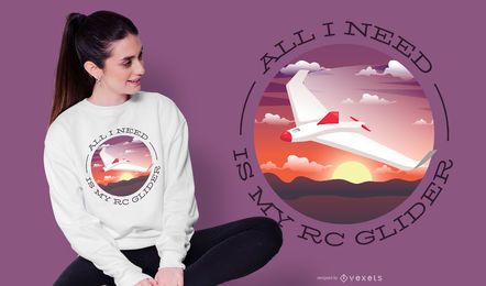 Design de Camiseta RC Glider Quote