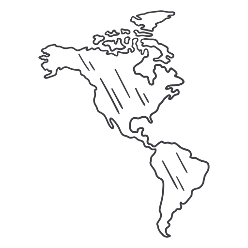 Amerika Karte Strich PNG-Design