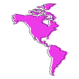 Mapa de América plano Diseño PNG