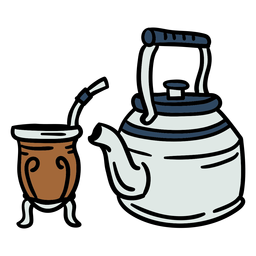 Dibujado a mano mate argentino Diseño PNG