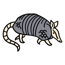 Tatu animal desenhado à mão Desenho PNG