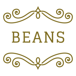 Beans swirls label PNG Design