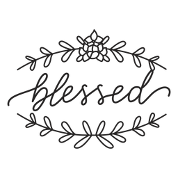 Letras florais abençoadas Desenho PNG
