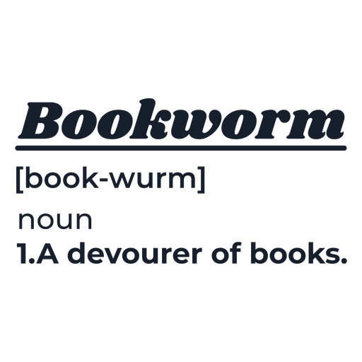 Bücherwurm Definition Schriftzug PNG-Design