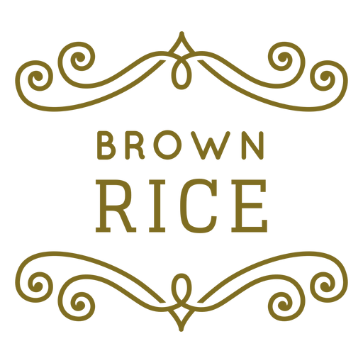 Brauner Reis wirbelt Etikett PNG-Design