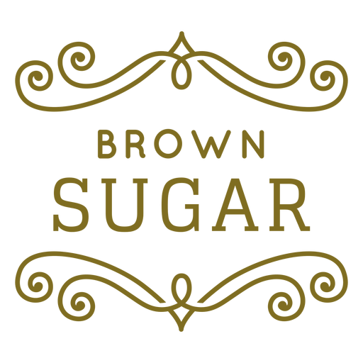 Brauner Zucker wirbelt Etikett PNG-Design