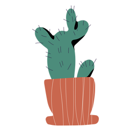 Design PNG E SVG De Ilustração De Cacto Em Vaso De Flores Para Camisetas