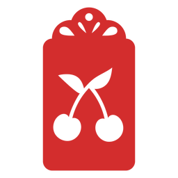 Etiqueta papercut cereja Desenho PNG