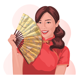 Personagem realista de mulher chinesa Desenho PNG