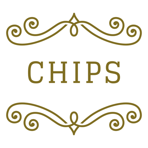 Chips wirbelt Etikett PNG-Design