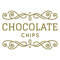 Chocolate chips swirls label PNG Design Transparent PNG