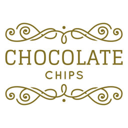 Etiqueta de remolinos de chispas de chocolate Diseño PNG