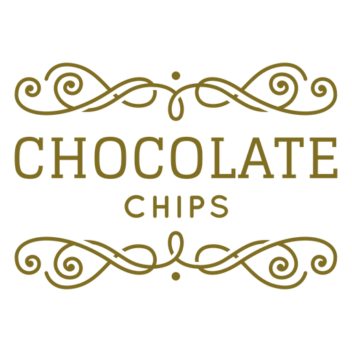 Chocolate chips swirls label PNG Design