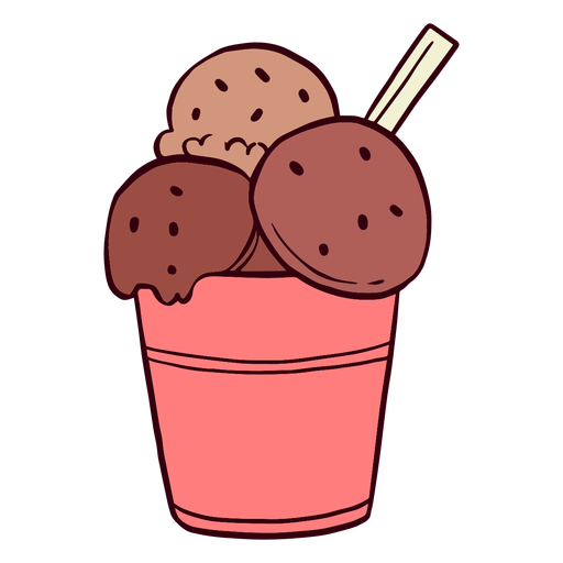 Chocolate cookie ice cream ilustration PNG Design