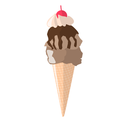 Chocolate ice cream cone illustration