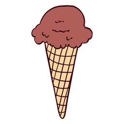 Ilustración de cono de helado de chocolate chocolate Diseño PNG