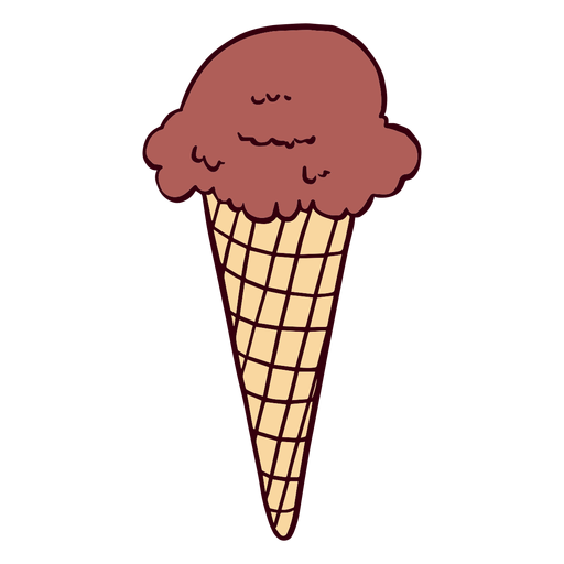 Chocolate ice cream cone illustration chocolate