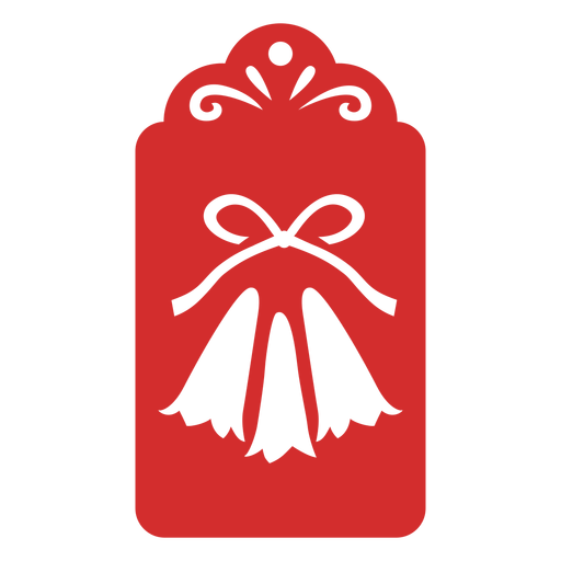 Etiqueta de papercut de campanas de navidad Diseño PNG