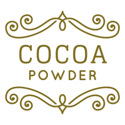 Cocoa powder swirls label