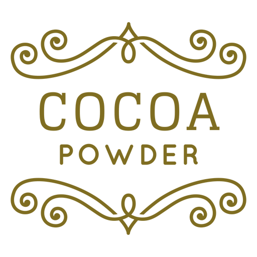 Etiqueta de remolinos de cacao en polvo