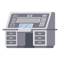 Ilustração da mesa do console do computador Desenho PNG