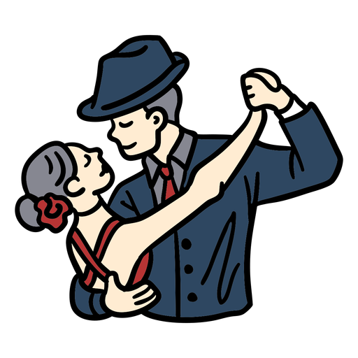 Paar Tanzen Tango Hand gezeichnet PNG-Design
