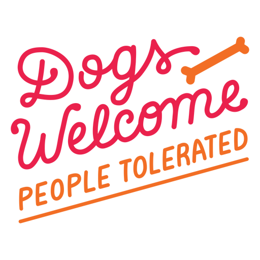 Cães aceitam pessoas toleradas letras Desenho PNG