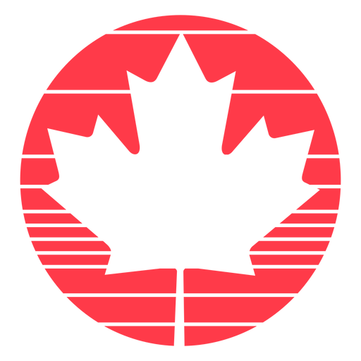 Encircled maple leaf flat PNG Design